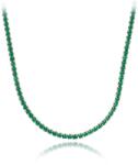 NASSIA Colier din argint 925 6g - Tennis Green Collection, 37cm (250423-01a)