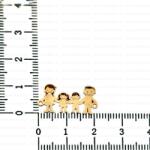 NASSIA Link din aur 14k - pentru bratara - familia + copii, 2 copii - fete (240123-84e)