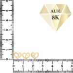 NASSIA Link din aur 8k - pentru bratara - Initiala in inima, S (ENG-8K-14s)