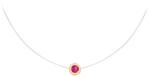 NASSIA Colier Fancy Color cu fir transparent si pandantiv Rotund din AUR 14K (071024-01)