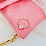 NASSIA Inel cu lantisor din aur 14k si cristal, M44 (170123-01a11)