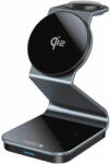 Dviced Dviced 3-in-1 Magnetic Qi2 wireless charger stand w cable, wall charger - Tarnish gray (DV230009)