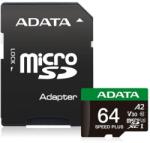 ADATA microSDXC Speed Plus 64GB U3/C10/A2/V30 (UD64GUI3V30A2SP-RA1)