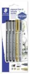 STAEDTLER Tusfilc és dekormarker készlet, 5 db, STAEDTLER, "Pigment Liner 308 (TS308SBK3P3) - hazunktajan