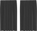 vidaXL 2 db fekete fátyolfüggönyök fülecske tetejével 140x260 cm 0.25 kg 4102257 4102257 (4102257)