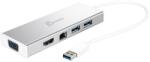 j5create Hub 6 porttal j5create Mini Dock JUD380, USB 3.0, Gigabit Ethernet, HDMI, VGA, USB-B, fehér (JUD380-N)