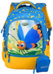 DACO Ghiozdan scoala DACO GH3012, 38 cm, Albastru cu galben, Motiv Fluture (GH3012)