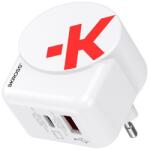 SKROSS 1.302424 USB-A / USB-C Hálózati Töltő Adapter 45 W - Fehér