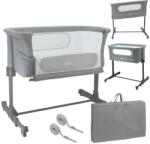 Kidizi Patut co-sleeper atasabil la pat Nania Dodi Gri, pozitie antireflux, include geanta transport, certificat EN1130 (5949551914679)