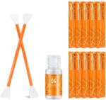K&F Concept 10Pcs Double-Headed Cleaning Stick + 20ML Cleaning Solution, CMOS APS-C Frame 16mm Cleaning Cloth Sticks Set (SKU.1964)