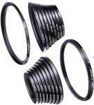 K&F Concept K&F 18 Pieces Filter Ring Adapter Set, Camera Lens Filter Metal Stepping Rings Kit (SKU0629)