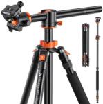 K&F Concept K&F 2.4m Overhead Camera Tripod Transverse Center Column 10kg Load with Detachable Monopod
