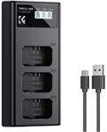 K&F Concept Sony NP-FW50 3-pack Camera Charger with LCD Display/With Micro USB and Type-C cable (KF28.0060)