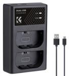 K&F Concept K&F LPE6NH Digital Camera Dual Channel Charger with type c Charging Cable (KF28.0007)