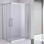 STUXI Nizza 100x80 cm aszimmetrikus két tolóajtós zuhanykabin 6 mm vízlepergető biztonsági üveggel, króm elemekkel, 190 cm magas, zuhanytálcával és szifonnal (TL-6212-10080-MAU-MODS100-D-01)