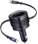 Baseus Enjoyment Max autós töltő USB-C+USB-C kábelekkel és USB-A+USB-C portokkal 90W Fekete (C00035507121-03) - wincity