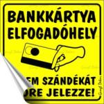  Információs matrica, 10x10 cm, Bankkártya elfogadóhely (210 - 160) - kellekanyagonline