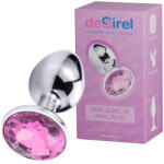 Desirel Pink Jewel M - anál plug (ezüst-pink) - szexshop