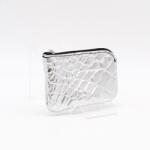 Amnisu ezüst krokkómintás egy cipzáras bőr kulcstartó a1002 - amigotaska