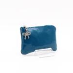 Amnisu türkiz lakk egy cipzáras bőr kulcstartó a7004