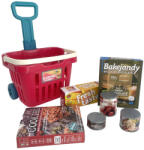  Húzható bevásárlókocsi játék élelmiszerekkel - vegyesbolt