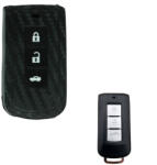 Mitsubishi 3 gombos smart kulcs szilikontok karbon (SMI017KA)