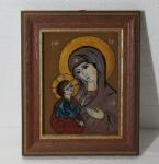  Icoana pe sticla Maica Domnului cu Pruncul - artizanescu - 270,00 RON