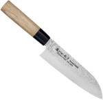 Satake Nashiji Natural Santoku Japán rozsdamentes szakácskés 59 HRC, 17 cm, magnóliafa markolat (801-416)