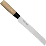 Satake Megumi Japán rozsdamentes kenyérvágó kés 56 HRC, 20 cm, gumifa markolat (805-865)