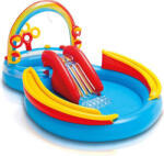 Intex 57453 Rainbow Play Center 428L csúszdás, szivárvány élménymedence, 297 x 193 x 135 cm vízi játszótér, kerti pancsoló medence csúszdával (_INTEX_57453)
