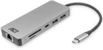 ACT USB-C 4K dokkolóállomás 1 HDMI monitorhoz Ethernet USB-C USB-A kártyaolvasó és PD áthaladáshoz (AC7092)