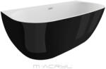 M-Acryl Avalon kád fényes fekete előlappal 170x80, Click-Clack lefolyóval és kádlábbal 12476 (12476)