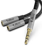 1Mii 3.5mm-es Y-elosztó audiókábel autóhoz és otthoni hifihez, 30 cm