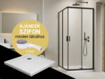 H2O Zuhanykabin, H2O Comfort C szögletes zuhanykabin Nero C Slim tálcával, fekete 90x90 - zuhanykabin