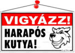  Információs tábla, 22, 5x12, 5 cm, Vigyázz! Harapós kutya! (LUIN033) - officemarket