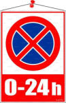  Információs tábla, 35x25 cm, 0-24h megállni tilos piktogram (LUIN050) - officemarket