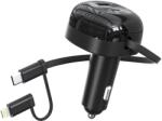 Choetech 81W USB-C+USB-A car charger with C+L Interface Stretchable cable (TC0036)