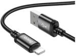 hoco. X89 cablu de date (USB - lightning, 2.4A, încărcător rapid, 100cm, șiret) BLACK X89_USB_L_B_100 (X89_USB_L_B_100)