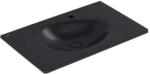 Villeroy & Boch Antao - Lavoar pentru mobilier 80x50 cm, cu preaplin, orificiu pentru baterie, CeramicPlus, Pure Black 4A7584R7 (4A7584R7)