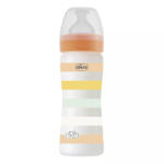 Chicco Biberon cu tetina din silicon WellBeing PP 2 luni+ Orange, 250ml, Chicco