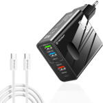 Techsuit Incarcator de retea PentaXPower CHC1 GaN 2xUSB-C + 3x USB-A 65W Negru (KF2347660) - pcone