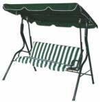  Kerti hintaszék, Mercaton, 3 ülés, fém váz, PVC Oxford 160g/m huzat, vízálló, UV-álló, maximum 150 kg, 173 x 112 x 158 cm, fehér és zöld színben (holm399)