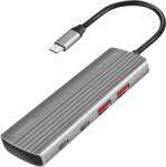LogiLink HUB extern LOGILINK, porturi USB: USB-A 3.2 Gen2 x 2 + USB-C Gen2 x 5, conectare prin USB-C PD 100W, prot. supracurent, supratensiune, suprasarcina, scurtcircuit, gri, "UA0414" (timbru verde 0.18 lei)