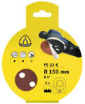 Klingspor PS 22 K excenter csiszolópapír tépőzáras GLS 51 P40 150mm (5db/csomag) (KL319068) - hardtools