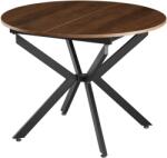 TEMPO KONDELA Kihúzható étkezőasztal, sötét tölgy/fekete, 100x100-140x75 cm, ABERO TYP 1 - sprintbutor