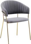 TEMPO KONDELA Design étkezőszék, szürkésbarna Velvet szövet/gold króm arany, DASMIN TYP 1 - sprintbutor