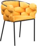 TEMPO KONDELA Étkezőszék, sárga Velvet szövet/fekete, DOROTA - sprintbutor