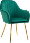 TEMPO KONDELA Dizájn fotel, smaragd Velvet szövet/gold króm-arany, ADLAM NEW - sprintbutor