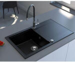 MOFÉM Zenit 86 1B1D Metál fekete gránit mosogató 1 medence + csepptálca 860x500mm (760012803N3)