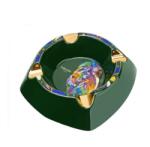 Lubinski Cigar Lubinski kerámia szivar hamutál 4 szál szivar részére - Sötétzöld - oroszlán mintával (YJA-20030-GN)